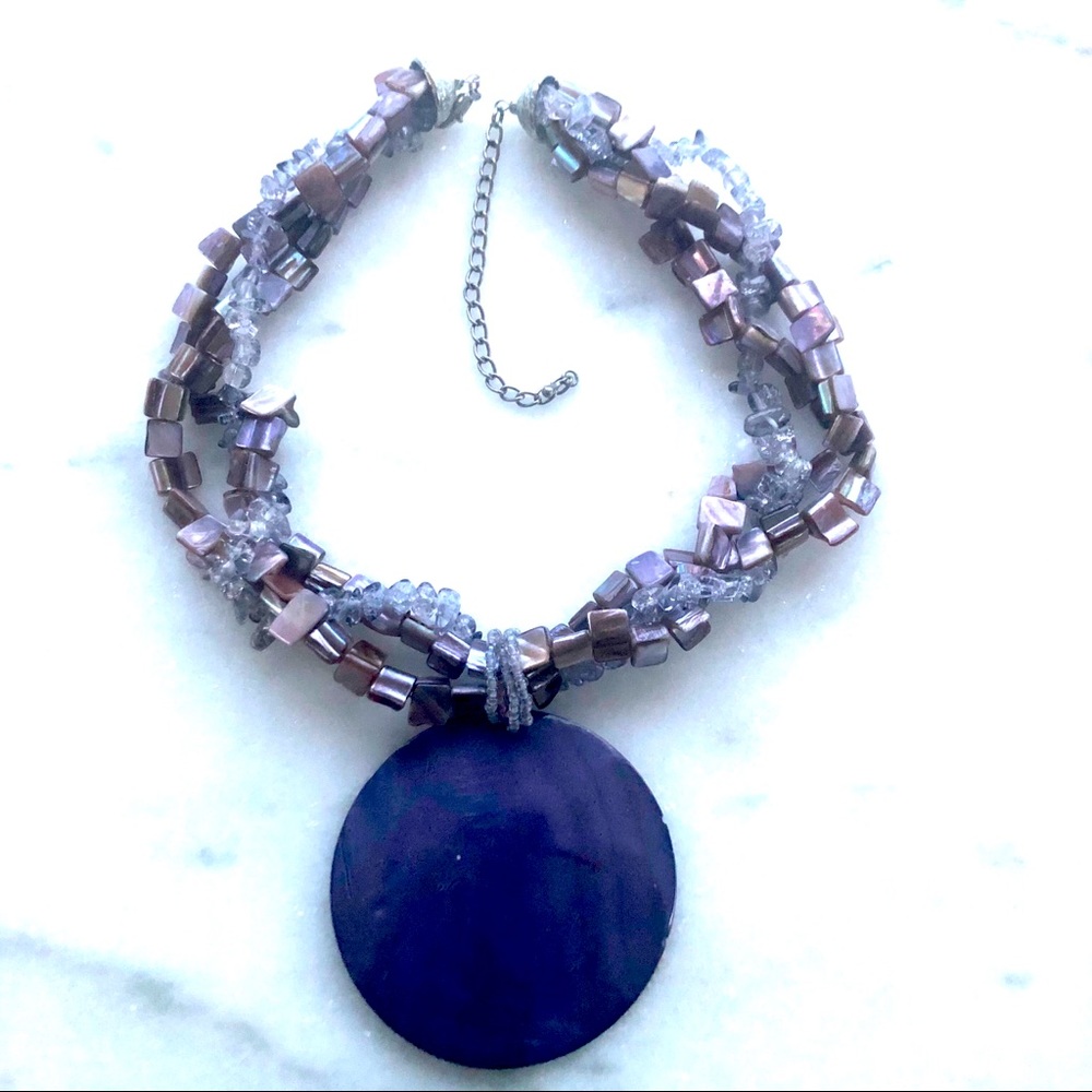 Amrita Singh purple stone statement neckla…